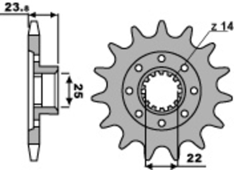 PBR FR SPROC 525 STEEL ST 2253, 14