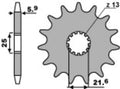 PBR FR SPROC 520 STEEL ST 565, 18
