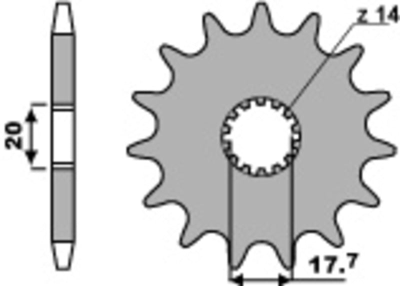 PBR FR SPROC 428 STEEL ST 577, 16