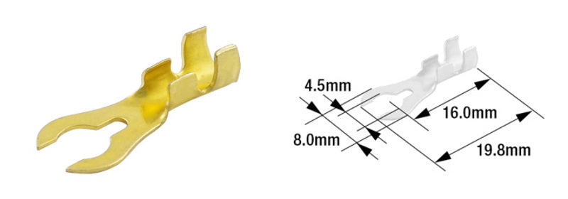 TOURM TERMINAL PIN FORK TYPE MALE X100
