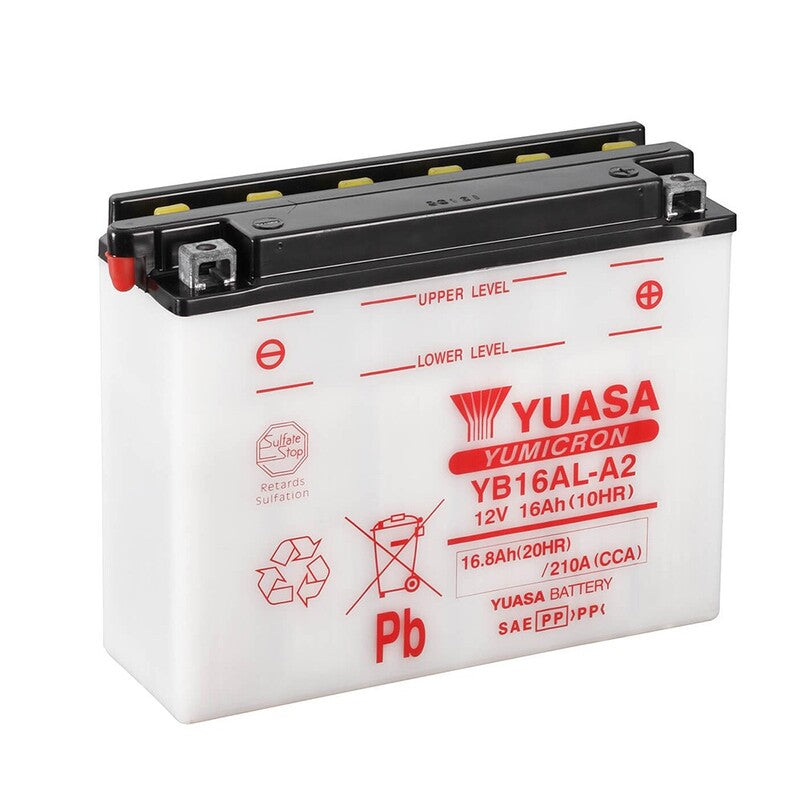 YUASA BATTERY YB16AL-A2 CONV W/ ACID