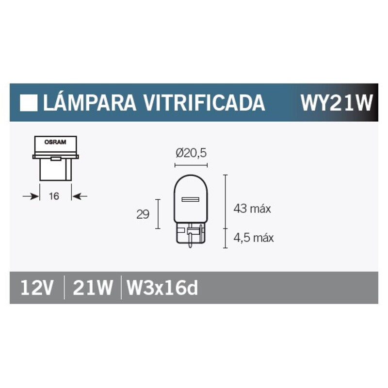 OSRAM BULB ORIG WY21W 12V/21W X10