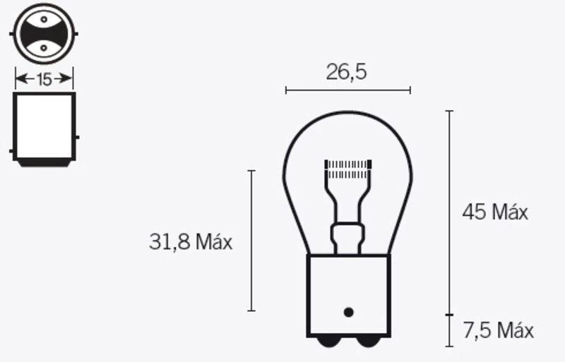 TECNI BULB S25 12V/21/5W X10
