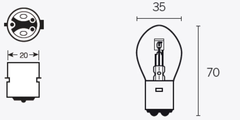 TECNI BULB B35 12V/35/35W X10
