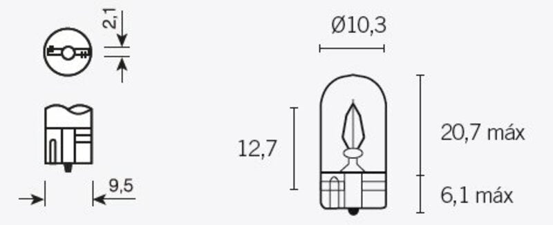 TECNI BULB T10 12V/3W X10