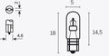 VPART BULB T5 12V/1,2W X10