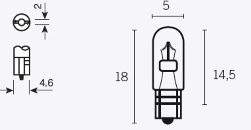 VPART BULB T5 12V/1,2W X10