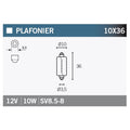 VPART BULB 10X36 12V/10W X10