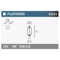 VPART BULB 10X31 12V/5W X10