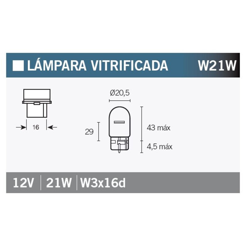 VPART BULB W21W 12V/21W X10