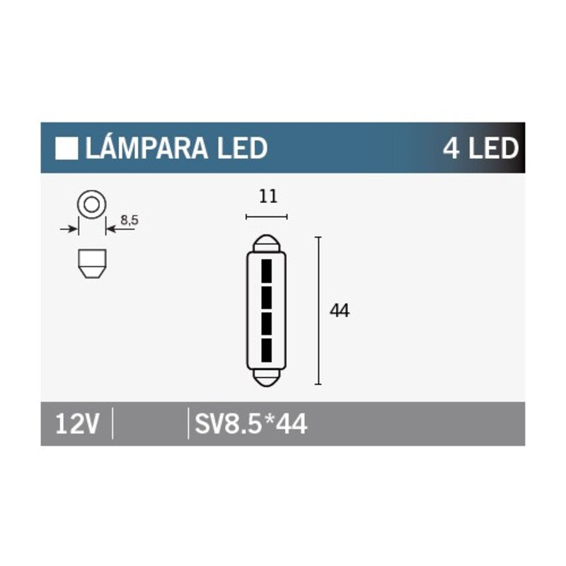 VPART LED BULB 12V/4LED X10