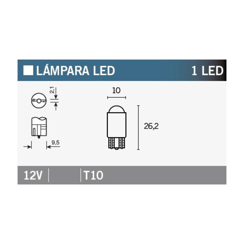 VPART LED BULB 12V/1LED X10