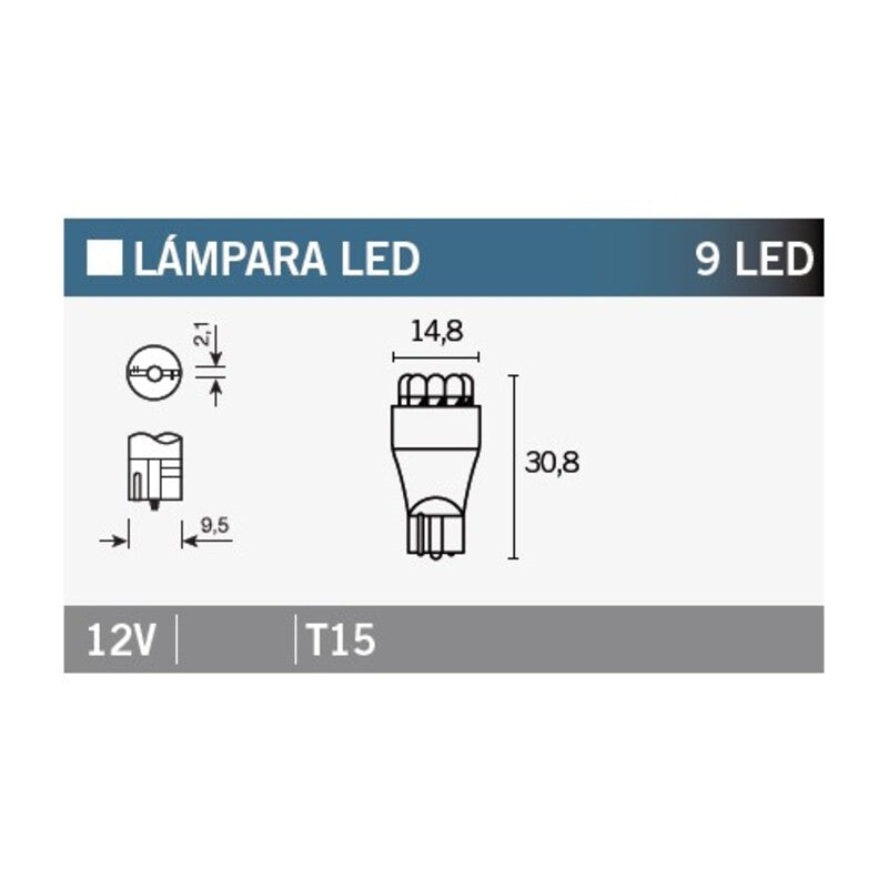 VPART LED BULB 12V/9LED X10