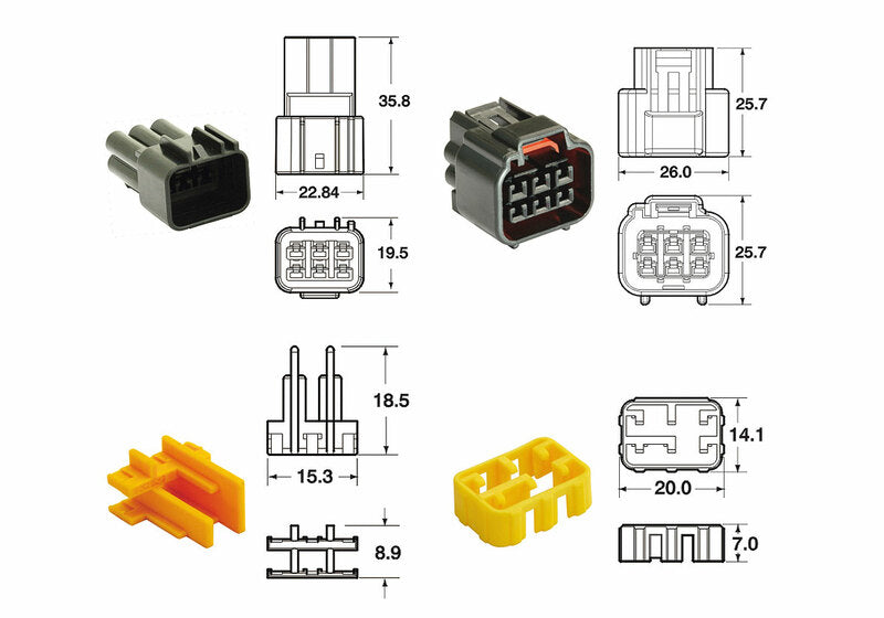 BIHR CONNECTOR SET 090 FRKW 6 PLUG X5