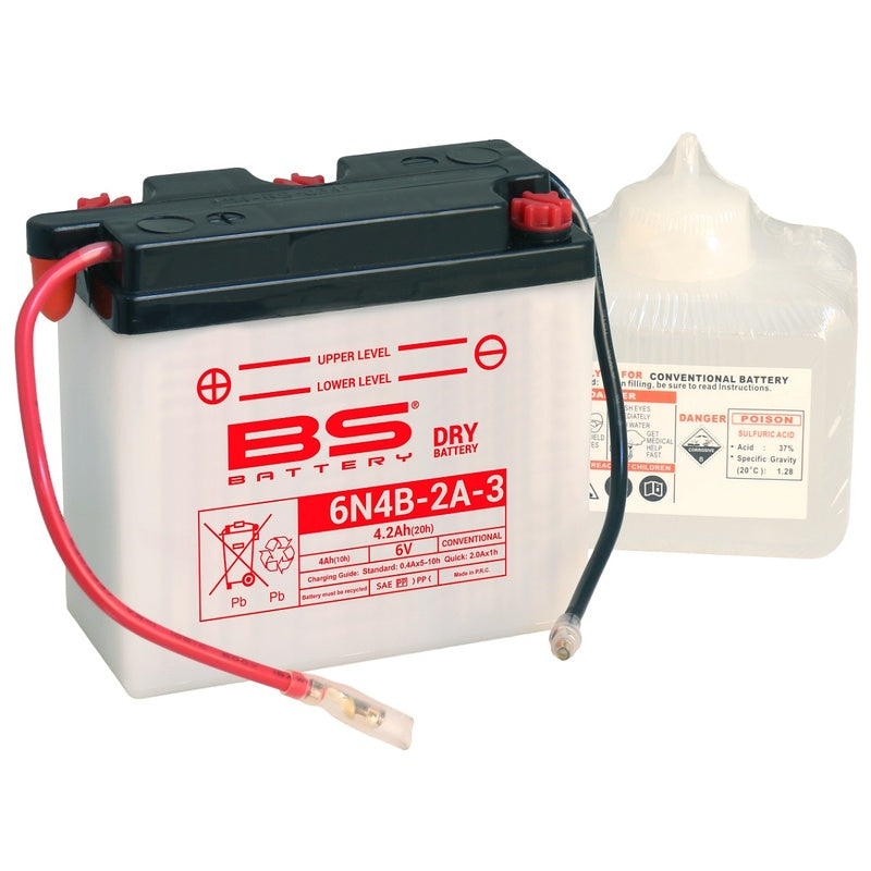 BSBAT BATTERY 6N4B-2A-3 CONV W/ ACID