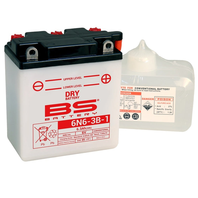 BSBAT BATTERY 6N6-3B-1 CONV W/ ACID