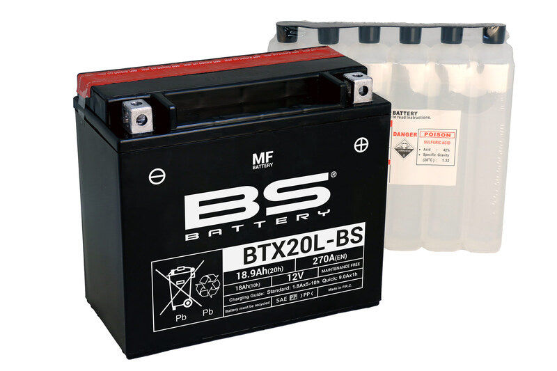 BSBAT BATTERY BTX20L-BS MF W/ ACID