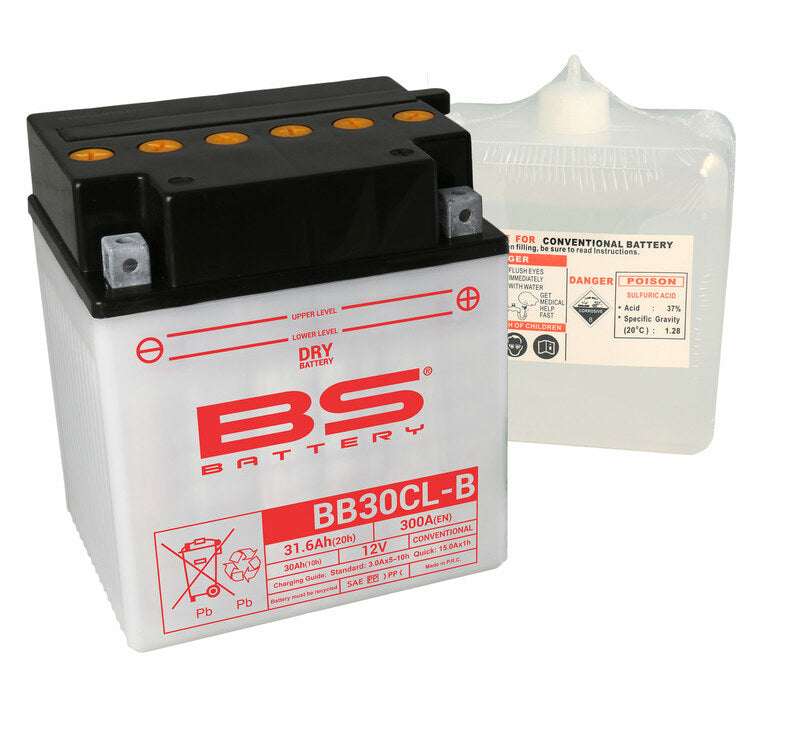 BSBAT BATTERY BB30CL-B CONV W/ ACID