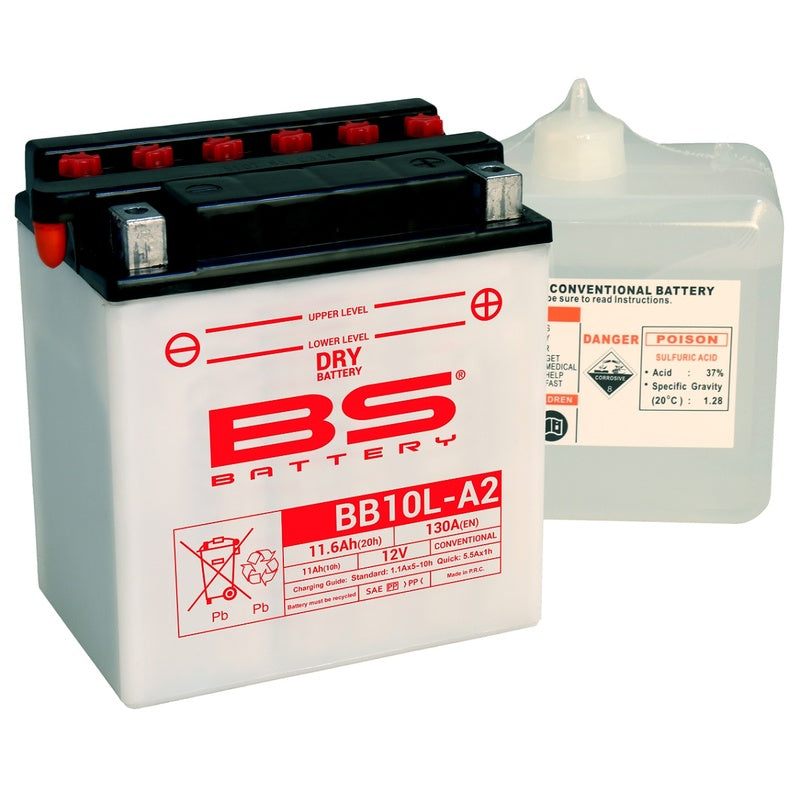 BSBAT BATTERY BB10L-A2 CONV W/ ACID