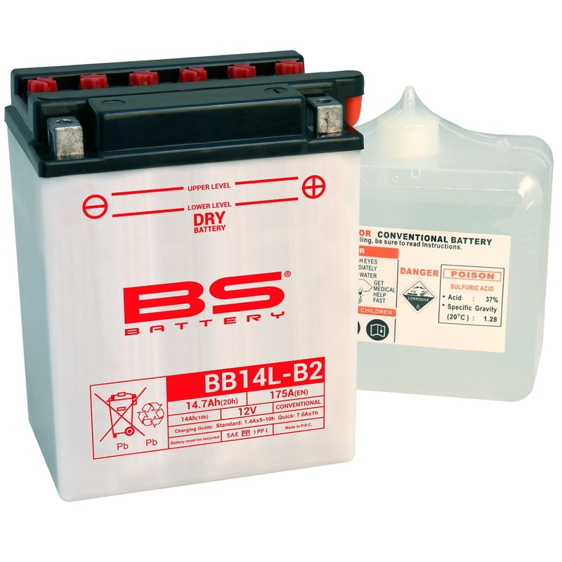 BSBAT BATTERY BB14L-B2 CONV W/ ACID