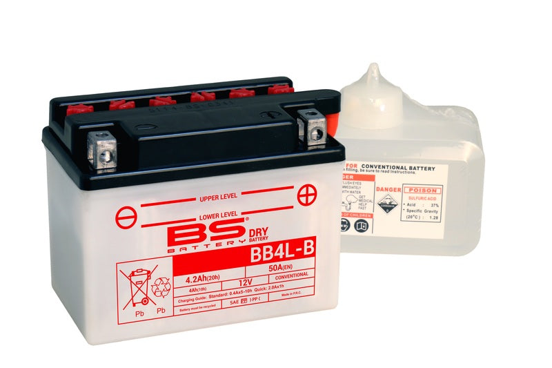 BSBAT BATTERY BB4L-B CONV W/ ACID
