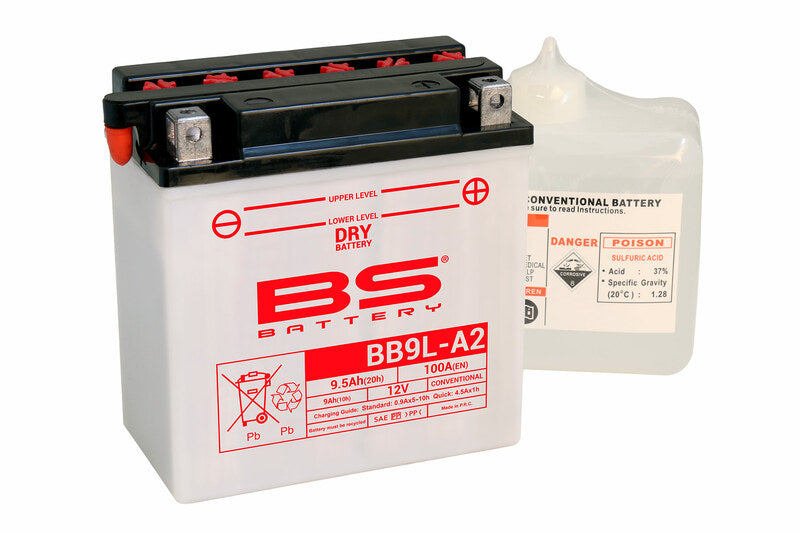 BSBAT BATTERY BB9L-A2 CONV W/ ACID
