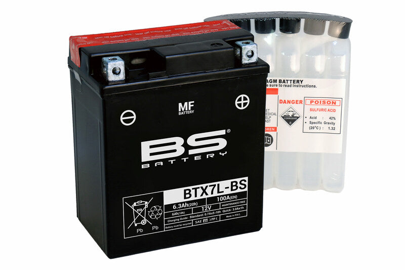 BSBAT BATTERY BTX7L-BS MF W/ ACID