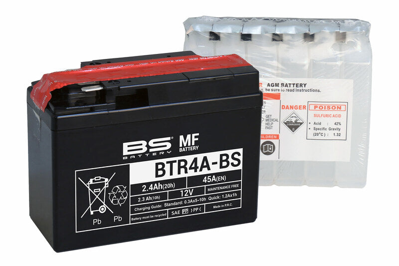 BSBAT BATTERY BTR4A-BS MF W/ ACID