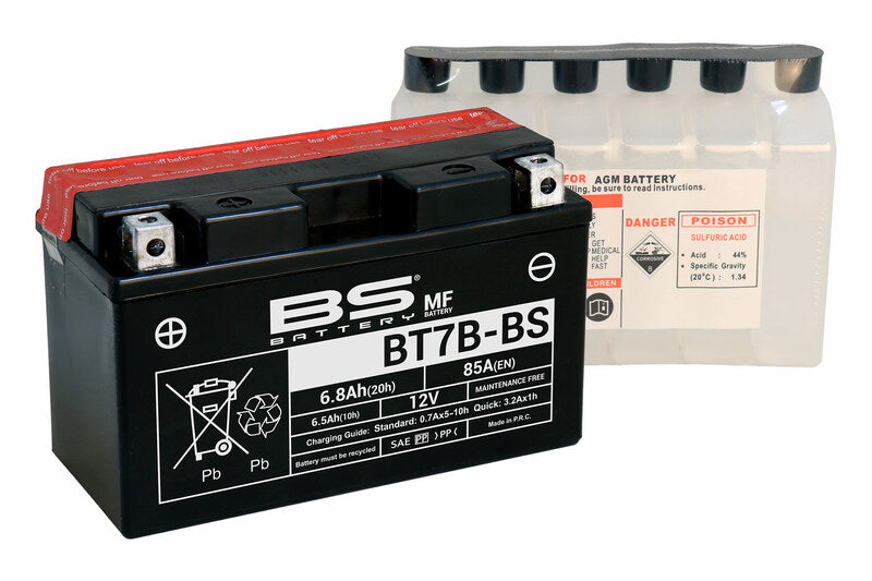 BSBAT BATTERY BT7B-BS MF W/ ACID