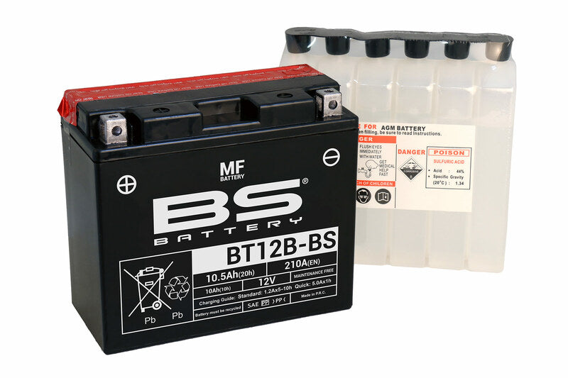 BSBAT BATTERY BT12B-BS MF W/ ACID