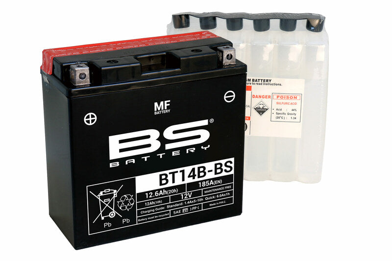 BSBAT BATTERY BT14B-BS MF W/ ACID