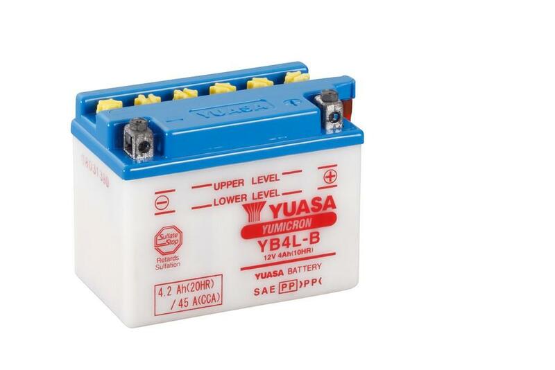 YUASA BATTERY YB4L-B CONV W/ ACID