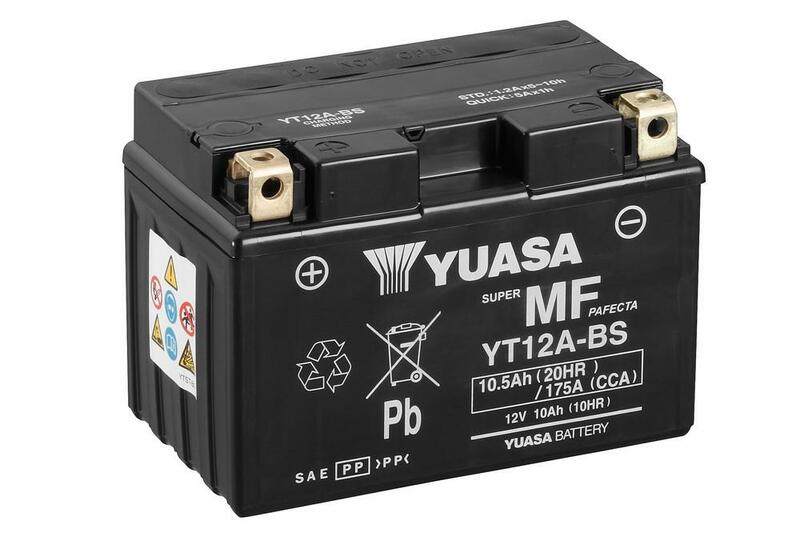 YUASA BATTERY YT12A-BS MF W/ ACID