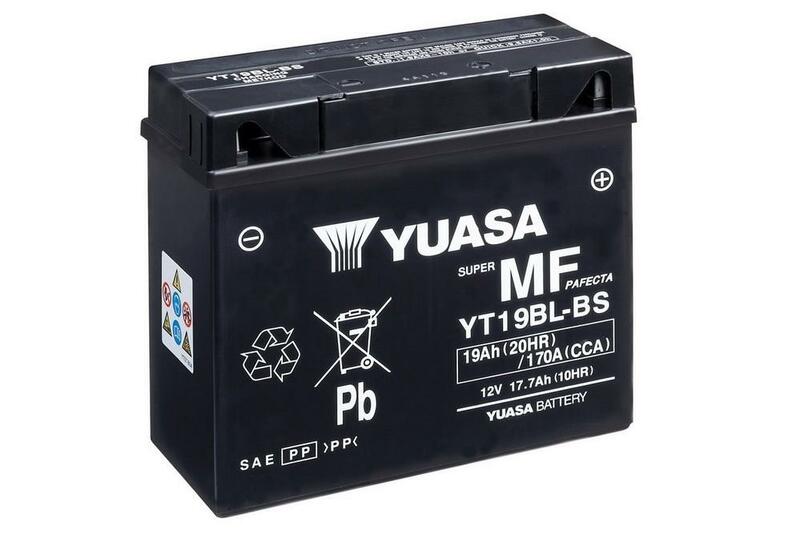 YUASA BATTERY YT19BL-BS MF W/ ACID