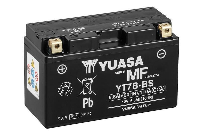 YUASA BATTERY YT7B-BS MF W/ ACID