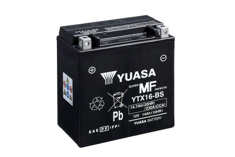 YUASA BATTERY YTX16-BS MF W/ ACID