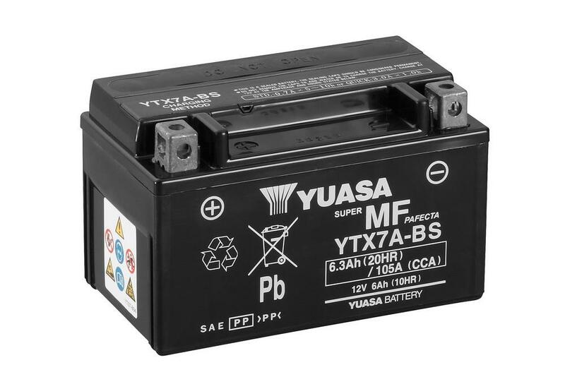 YUASA BATTERY YTX7A-BS MF W/ ACID