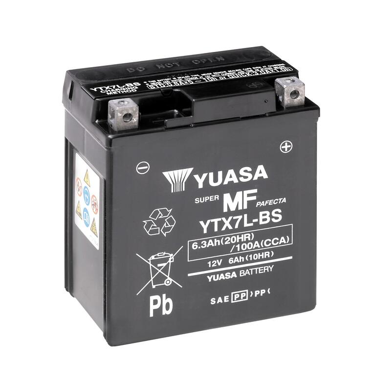 YUASA BATTERY YTX7L-BS MF W/ ACID