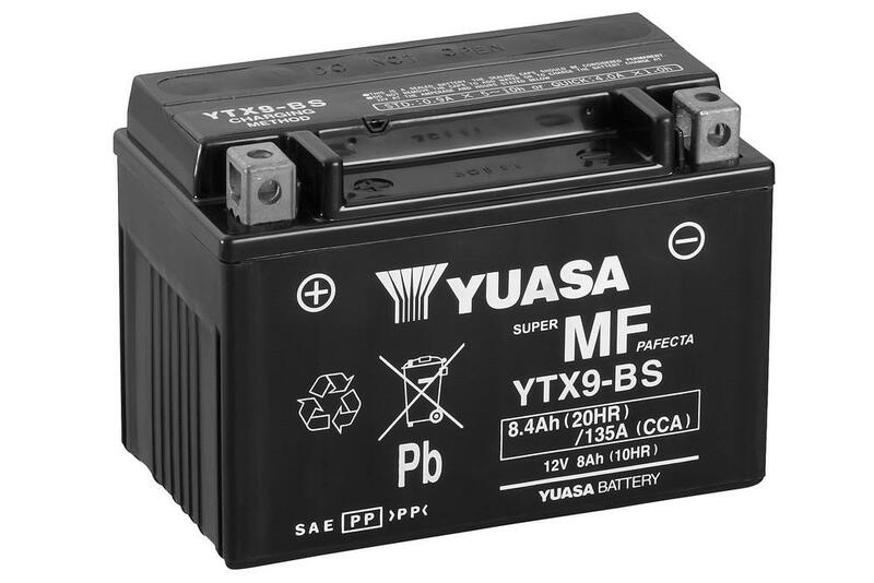 YUASA BATTERY YTX9-BS MF W/ ACID