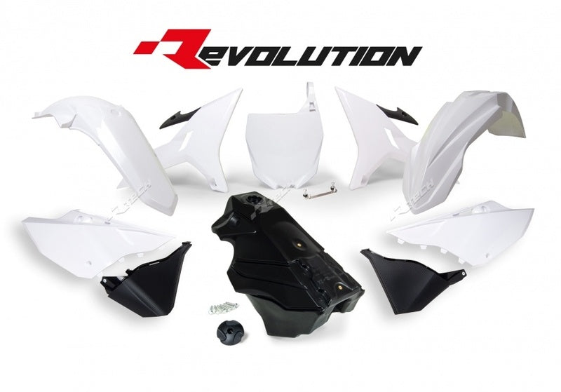 RTECH PLASTIC KIT-REVOLUTION, WHT/BLK