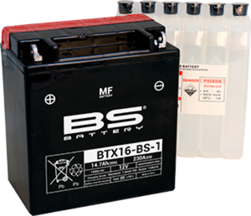 BSBAT BATTERY BTX16-BS1 MF W/ ACID