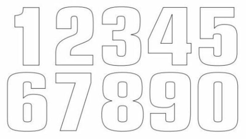 TECNO STICKERS WHITE NUMBER SHEET, 3