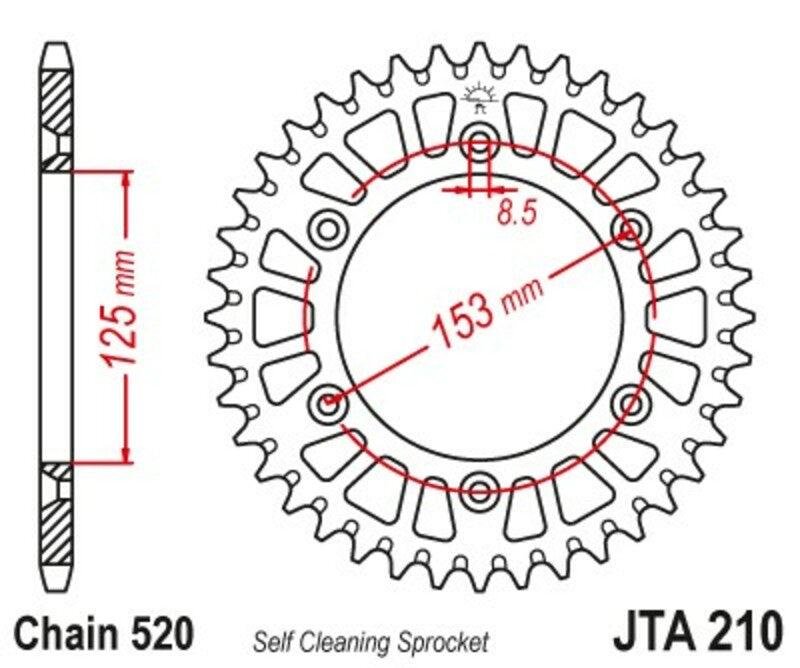 JTSPR RR SPROC 520 ALU 210, 42, BLK