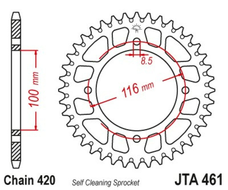 JTSPR RR SPROC 520 ALU 461, 51, BLK