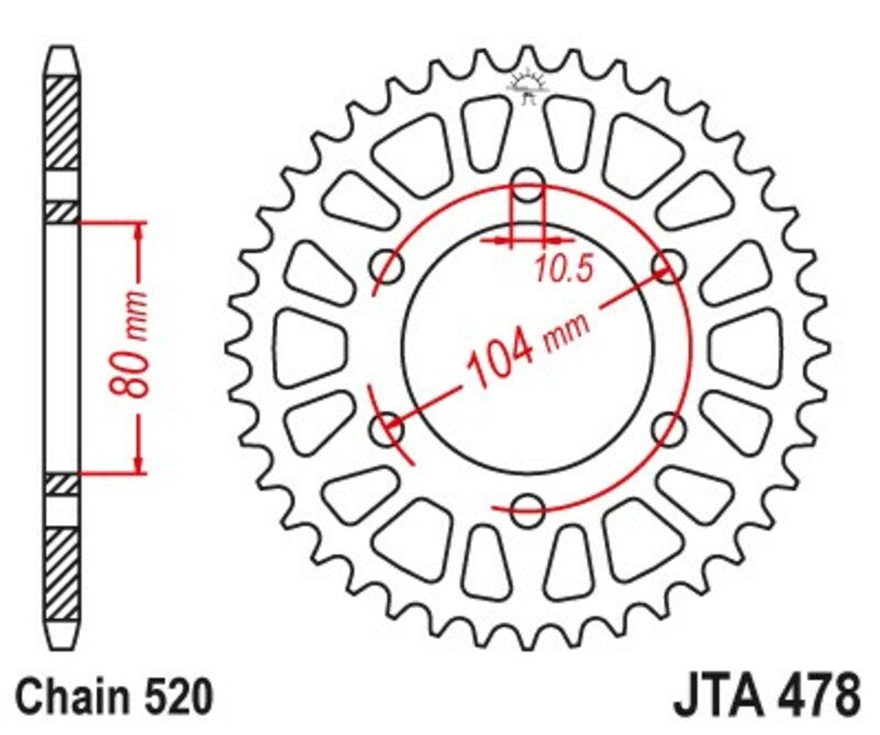 JTSPR RR SPROC 520 ALU 478, 43, BLK