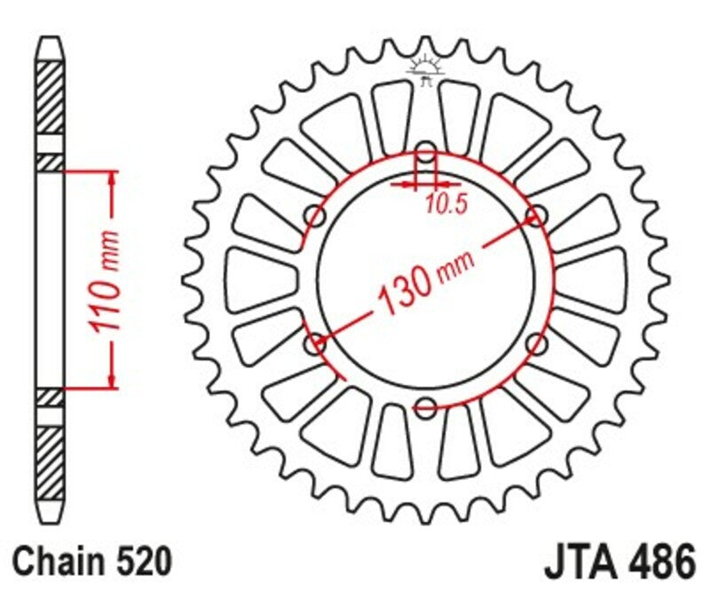 JTSPR RR SPROC 520 ALU 486, 46, BLK
