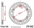 JTSPR RR SPROC 520 ALU 822, 51, BLK