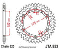 JTSPR RR SPROC 520 ALU 853, 52, BLK