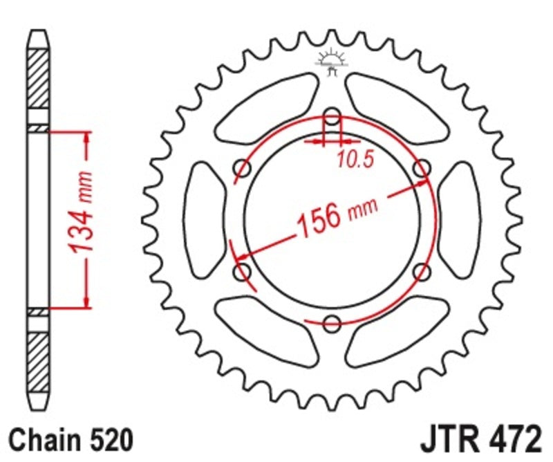 JTSPR RR SPROC 520 ST 472, 48, STL