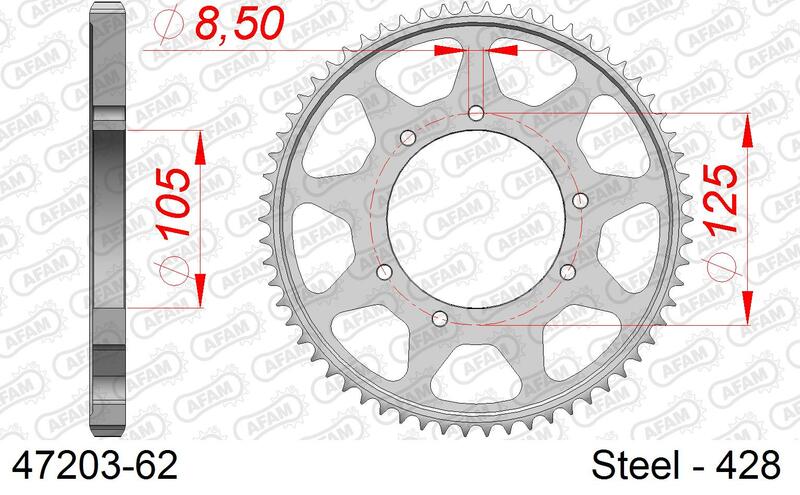 AFAM RR SPROC 428 ST 47203, 62, STL